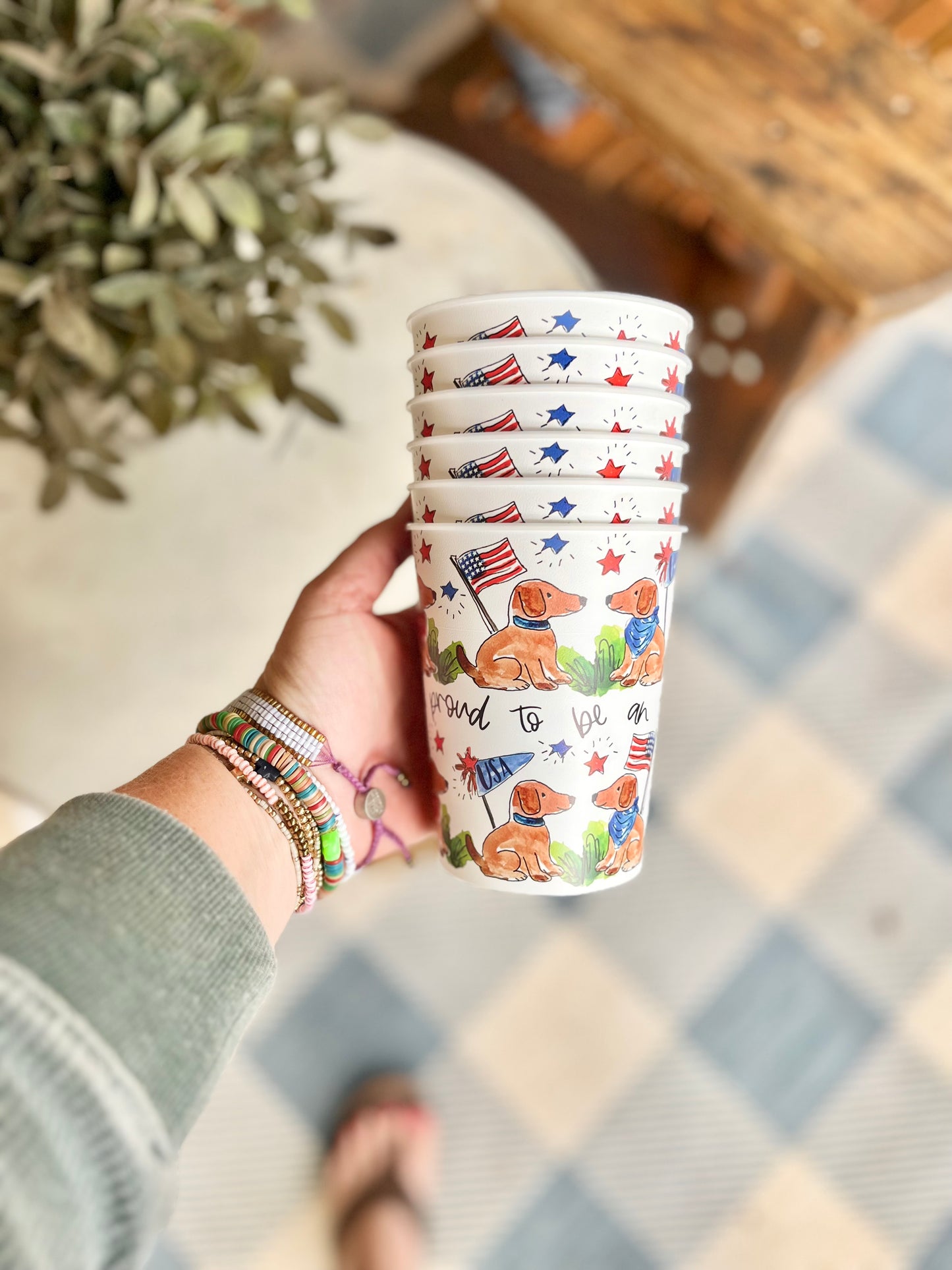 American Dog Patriotic Cups