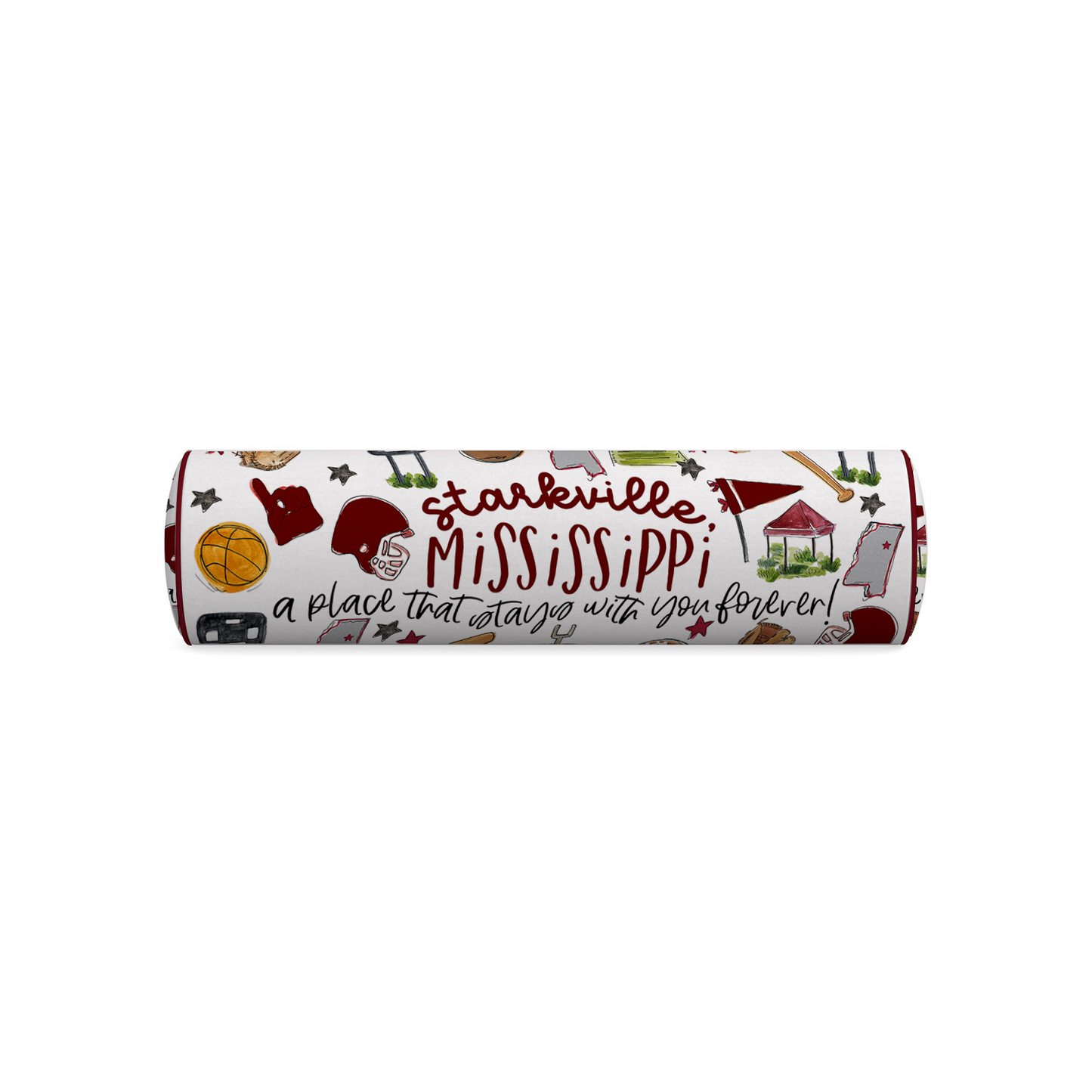 Starkville, MS Multi Sport Bolster Pillow