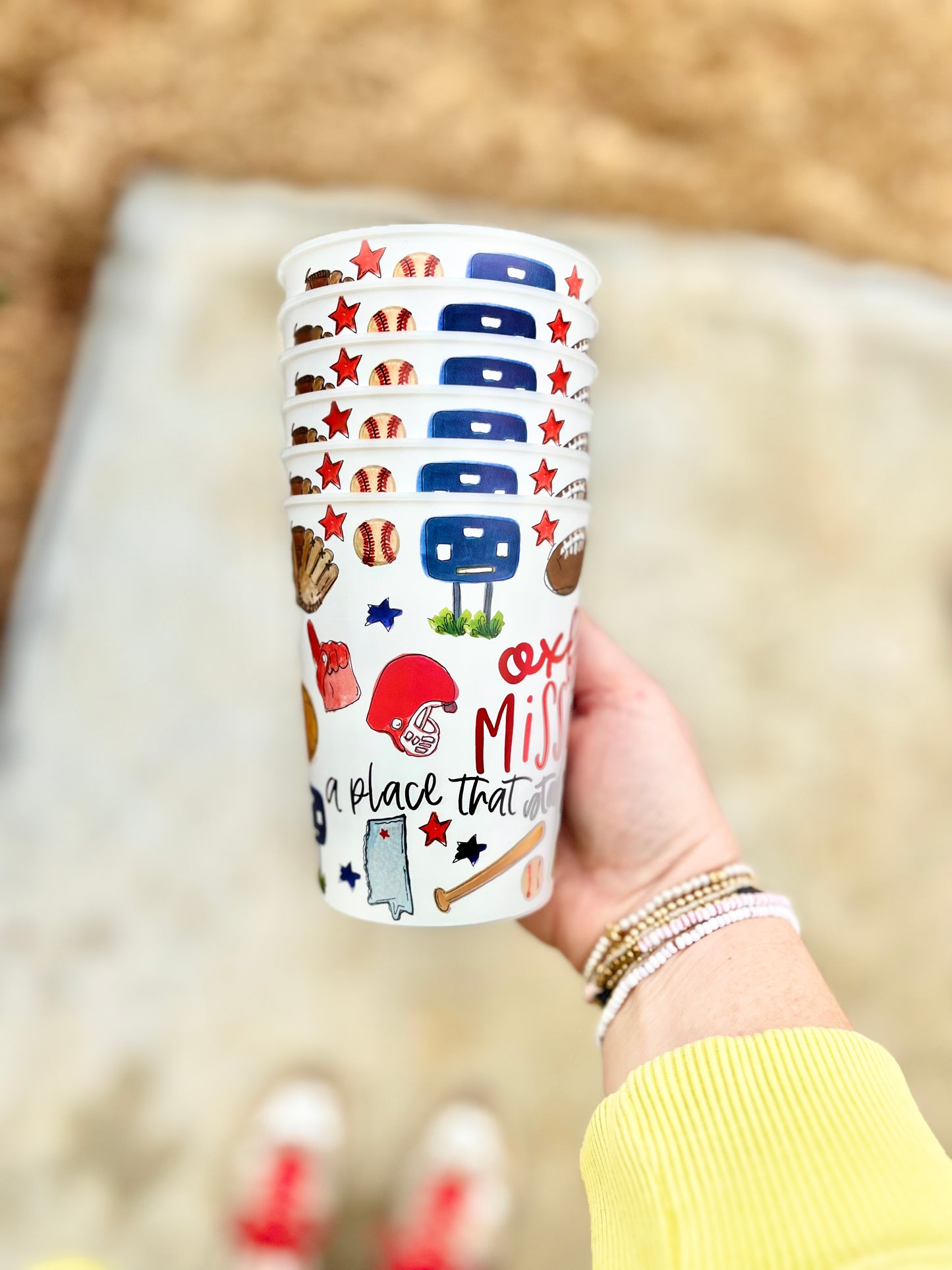 Oxford, MS Multi Sport Collage Style Reusable Cups