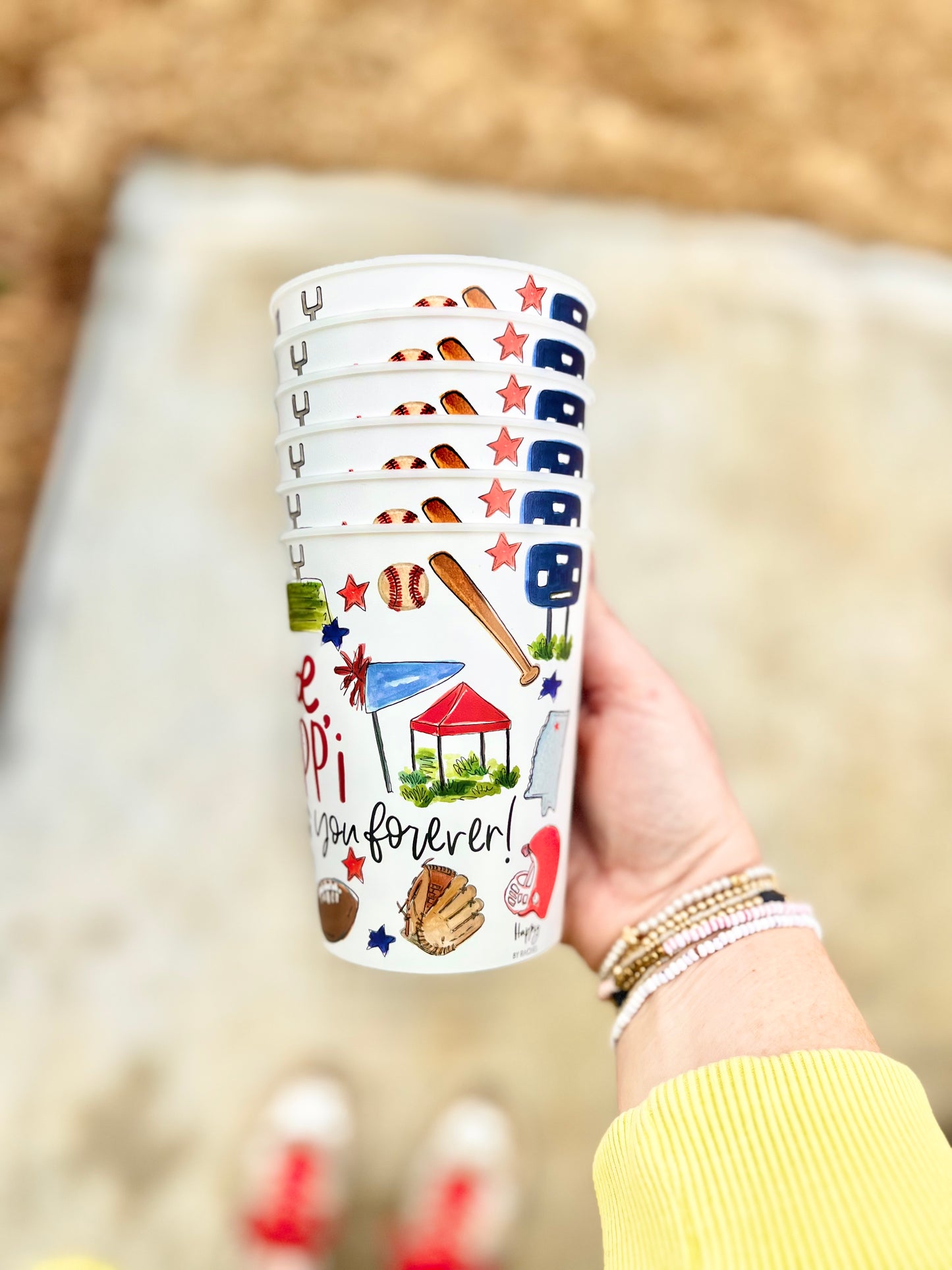 Oxford, MS Multi Sport Collage Style Reusable Cups