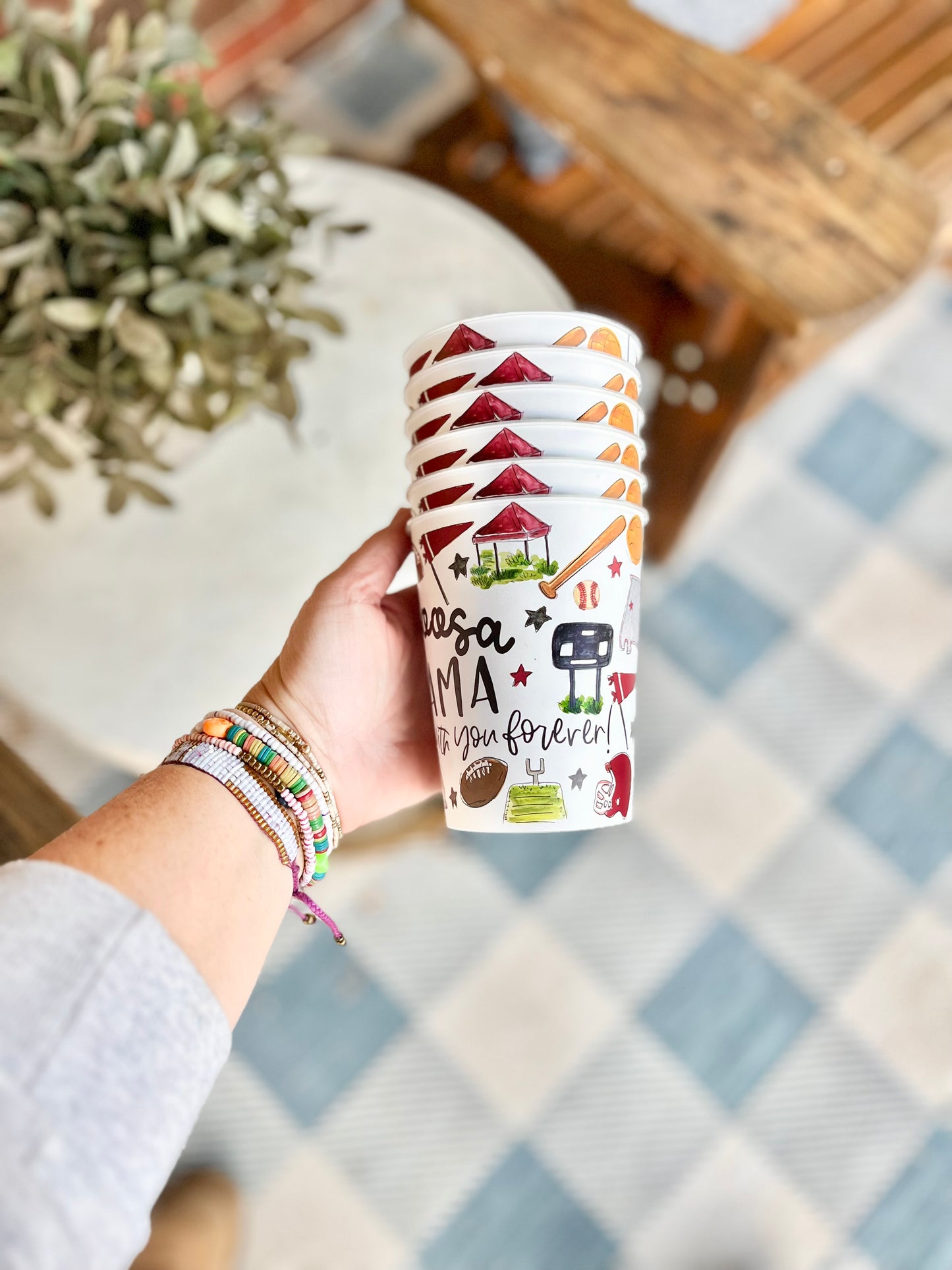 Tuscaloosa, AL Multi Sport Collage Style Reusable Cups