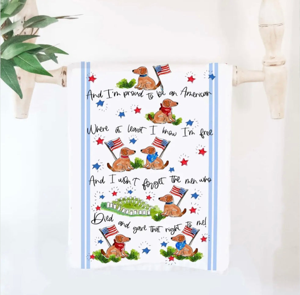 American Dog Patriotic Towel