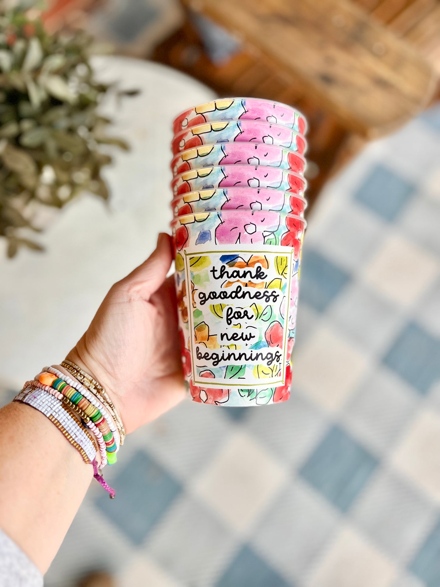 Floral New Beginnings Reusable Cups