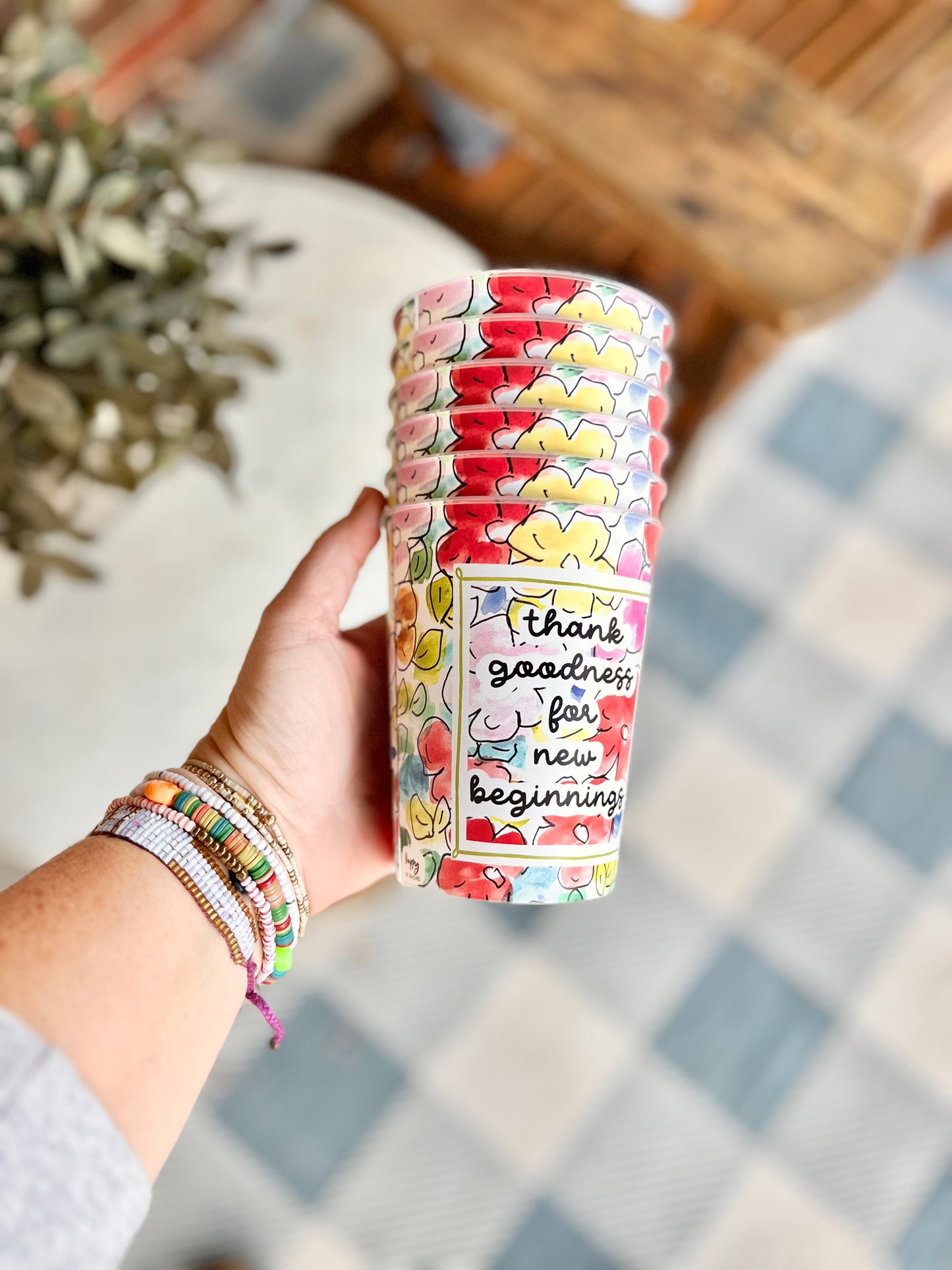 Floral New Beginnings Reusable Cups
