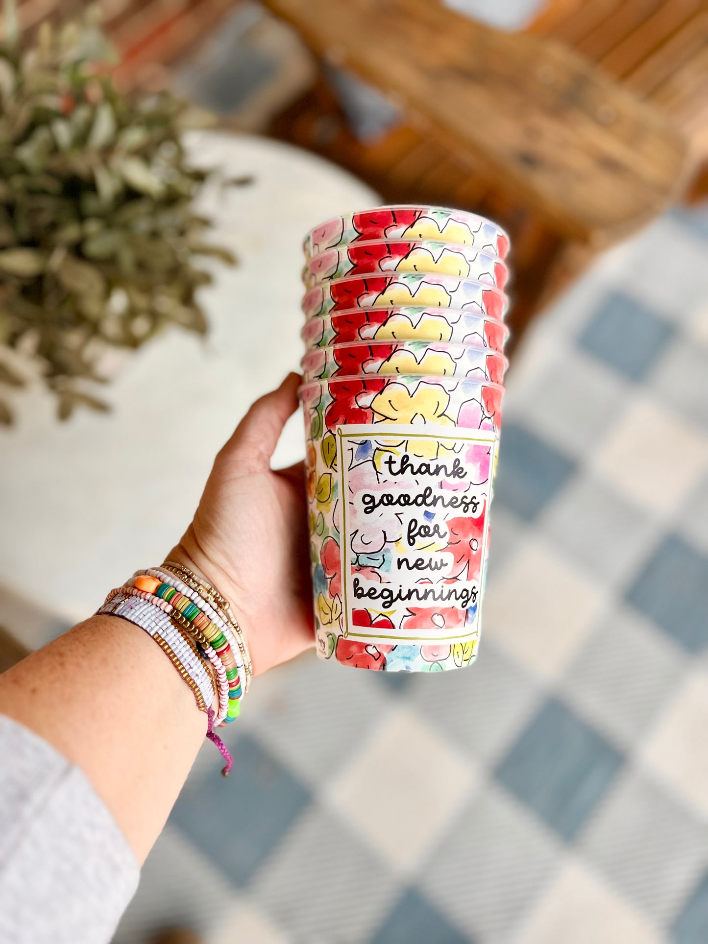 Floral New Beginnings Reusable Cups