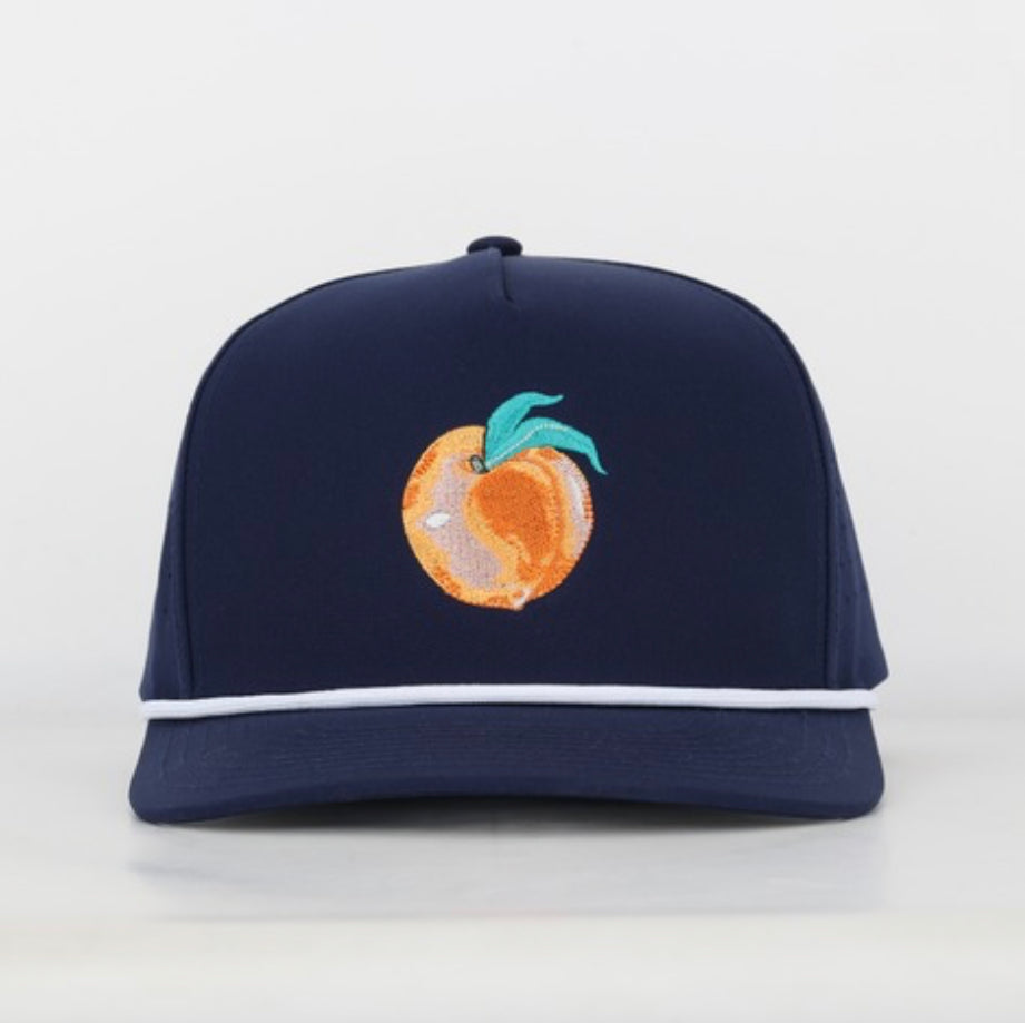 Navy Georgia Peach Hat with Rope