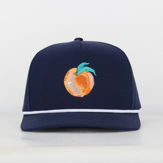 Navy Georgia Peach Hat with Rope