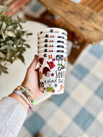Columbia, SC Multi Sport Collage Style Reusable Cups