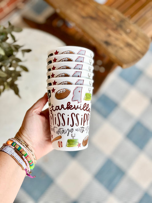 Starkville, MS Multi Sport Collage Style Reusable Cups