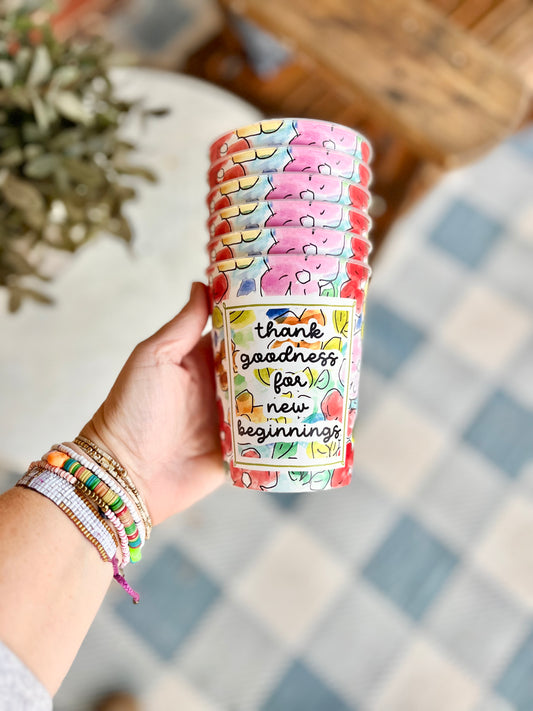 Floral New Beginnings Reusable Cups