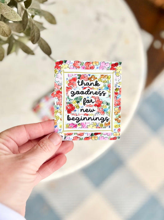 Colorful Floral New Beginnings Sticker
