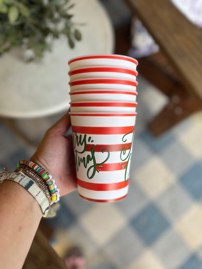 Festive Merry Christmas Reusable Party Cups-Set of 6