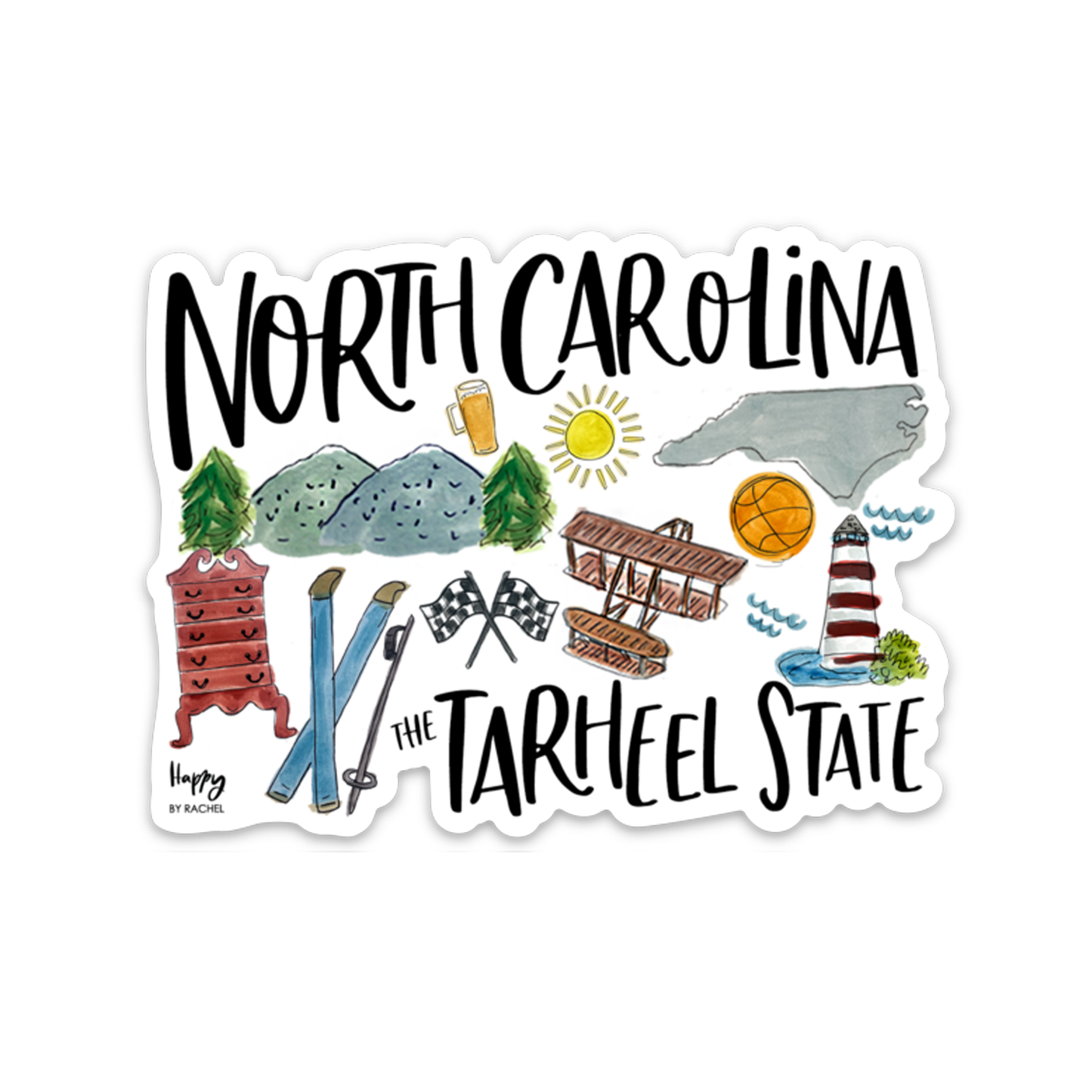 State of North Carolina Sticker-GA State PridE