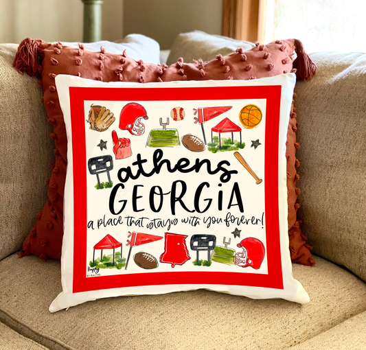 Athens, GA Multi Sport Double Sided Square Pillow