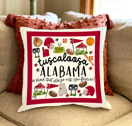 Tuscaloosa, AL Multi Sport Double Sided Square Pillow