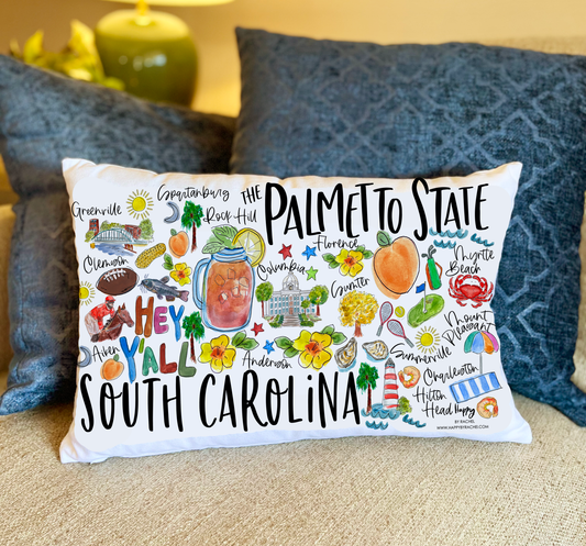 State of South Carolina Double Sided Lumbar Pillow