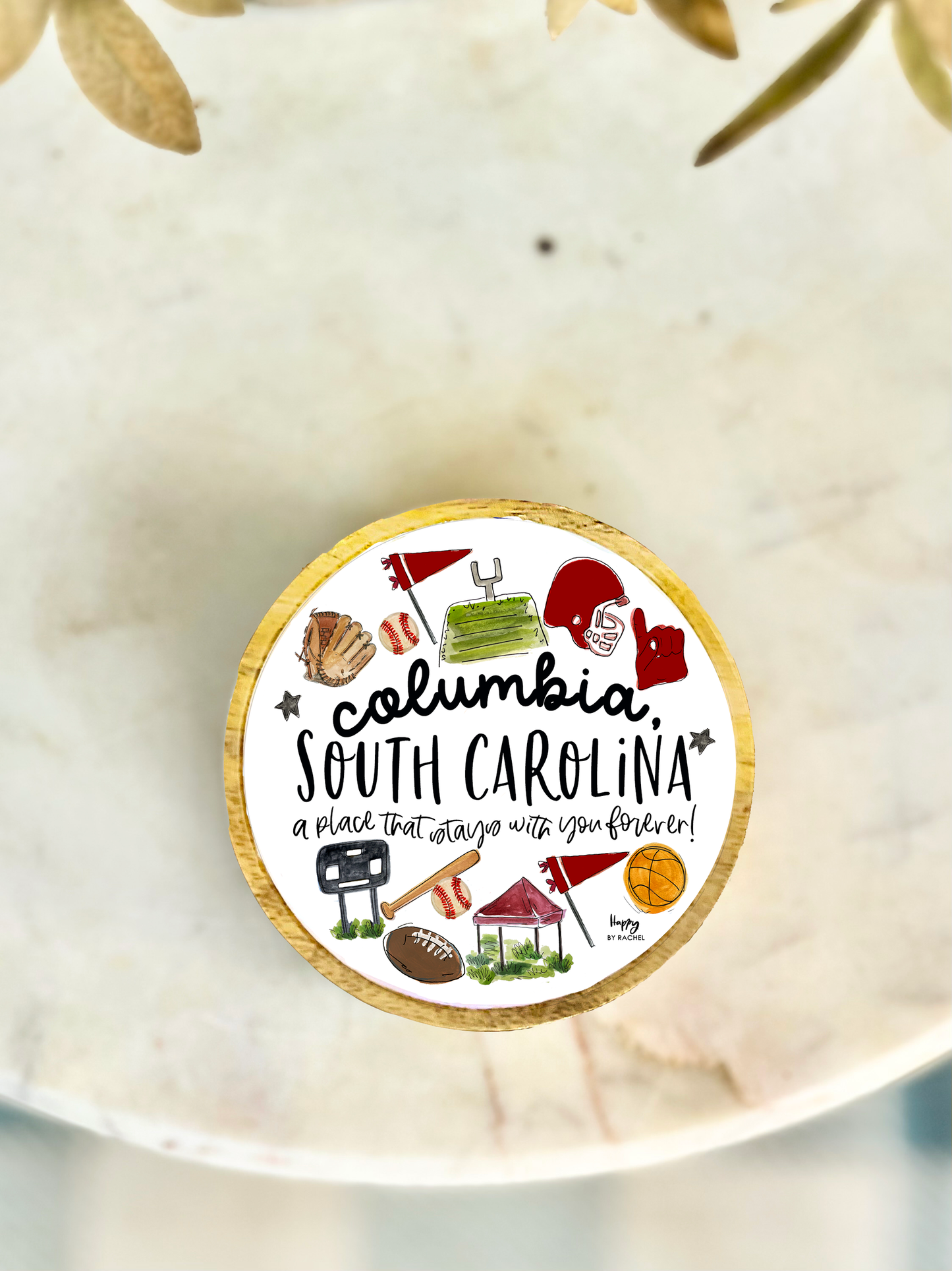 Columbia, SC Wood and Enamel Small Tray