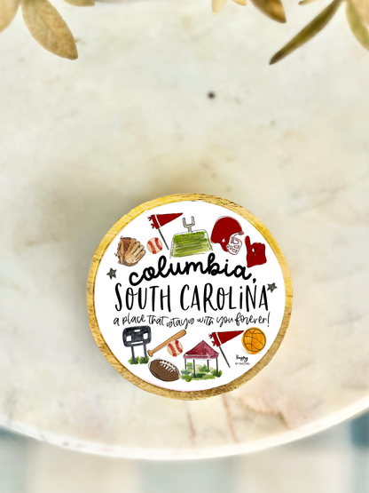 Columbia, SC Wood and Enamel Small Tray