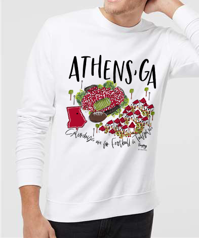 Athens, Ga College Town Crewneck Sweatshirt-PRE ORDER NOW!