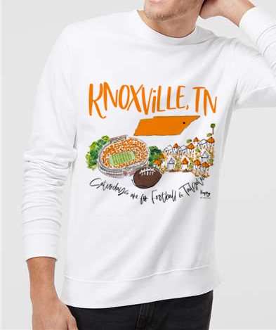 Knoxville, TN College Town Crewneck Sweatshirt-PRE ORDER NOW!