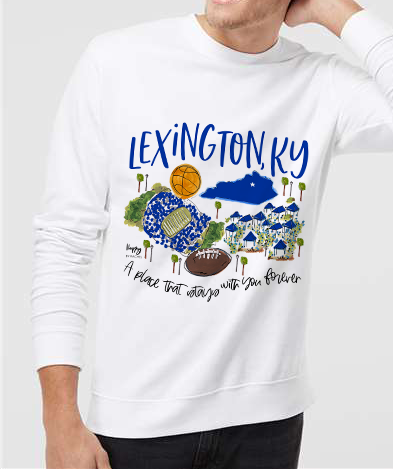 Lexington, KY College Town Crewneck Sweatshirt-PRE ORDER NOW!