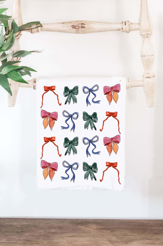 Bow Christmas Holiday Towel, Home Decor