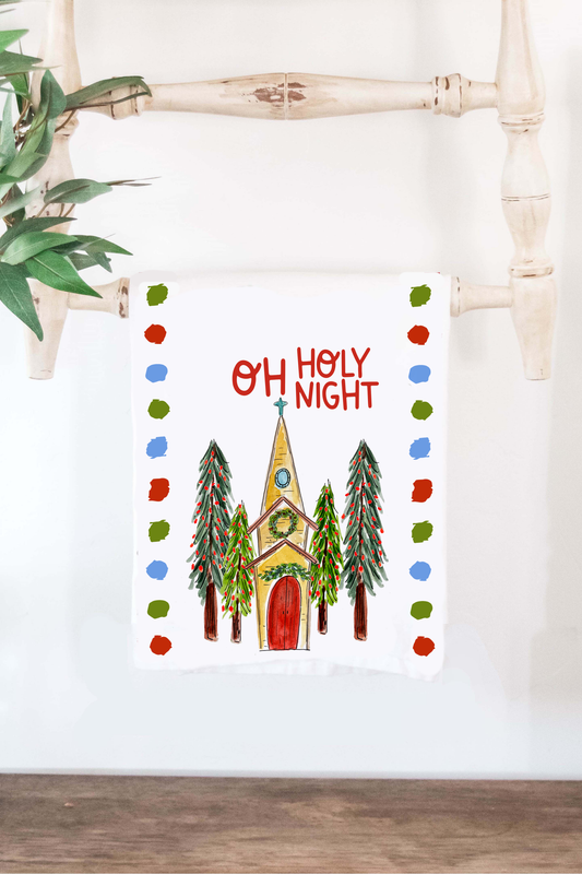 Oh Holy Night Christmas Holiday Towel