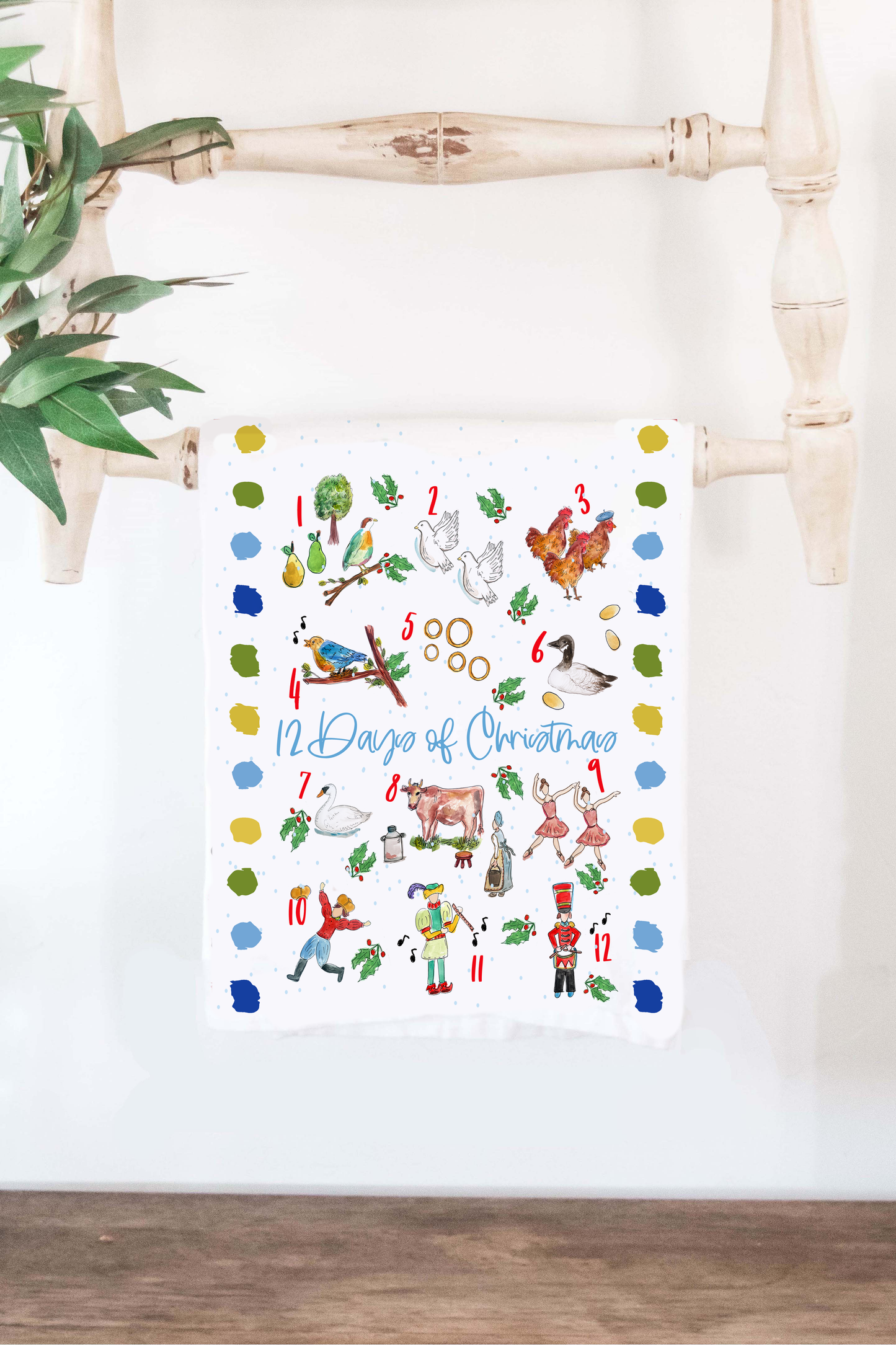 12 Days of Christmas Holiday Towel