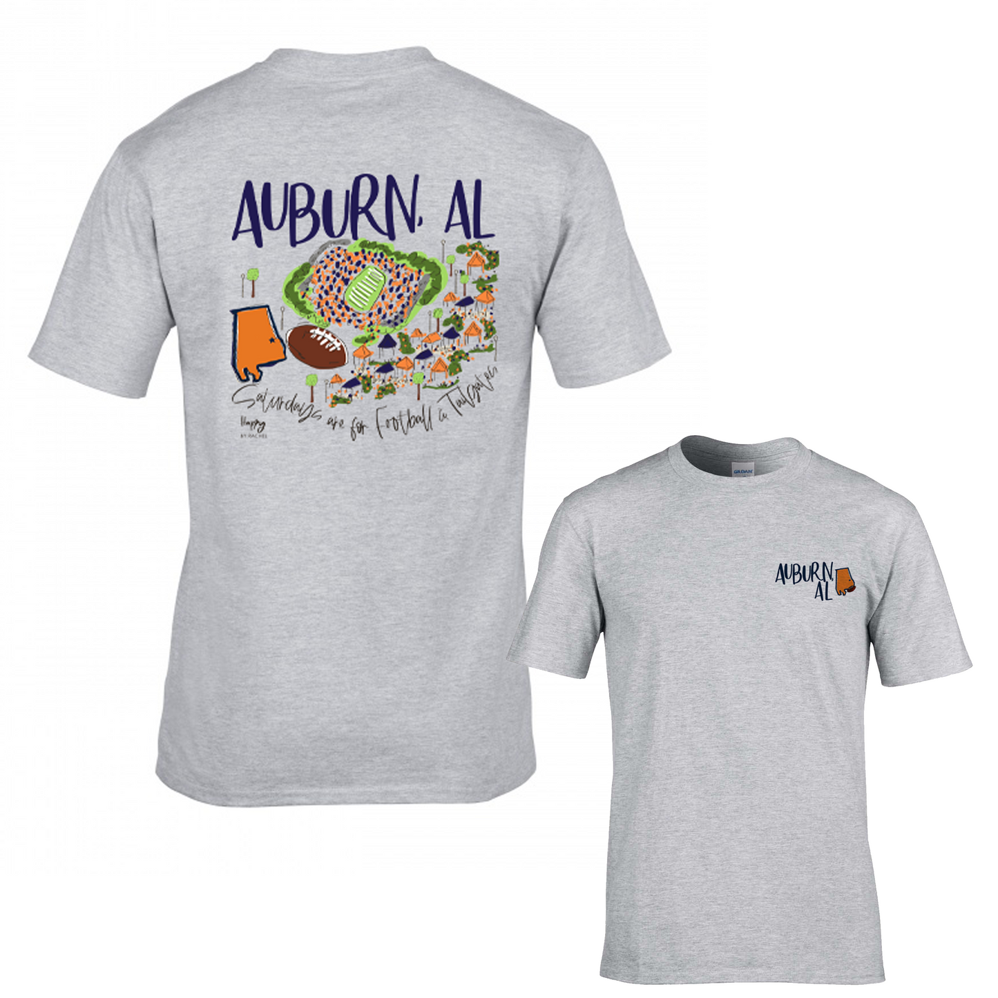 Auburn, AL College Town Gameday T Shirt