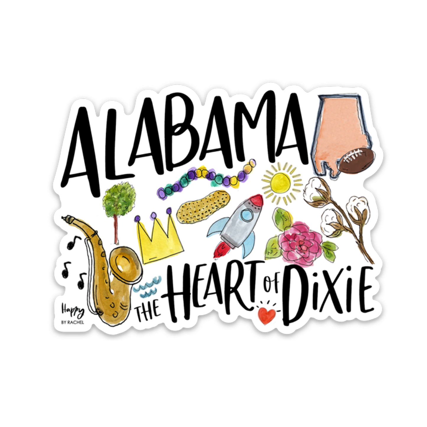 State of Alabama Sticker-AL State Pride