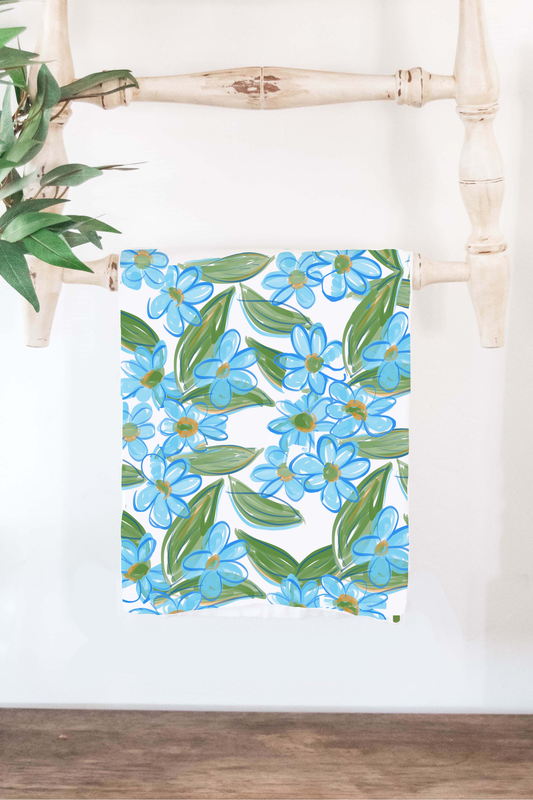 Blue Floral Towel