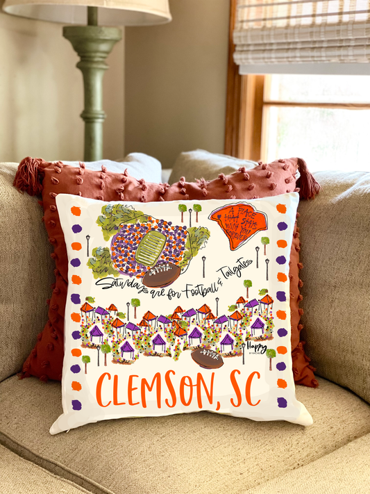 Clemson, SC Double Sided Pillow