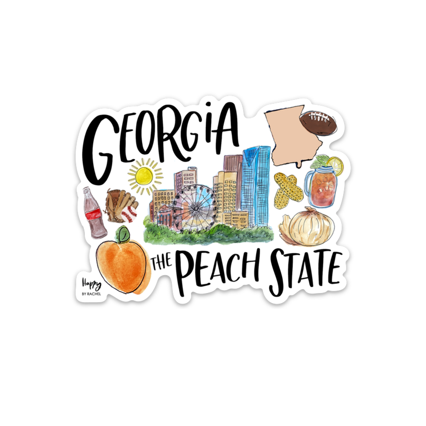 State of Georgia Sticker-GA State Pride