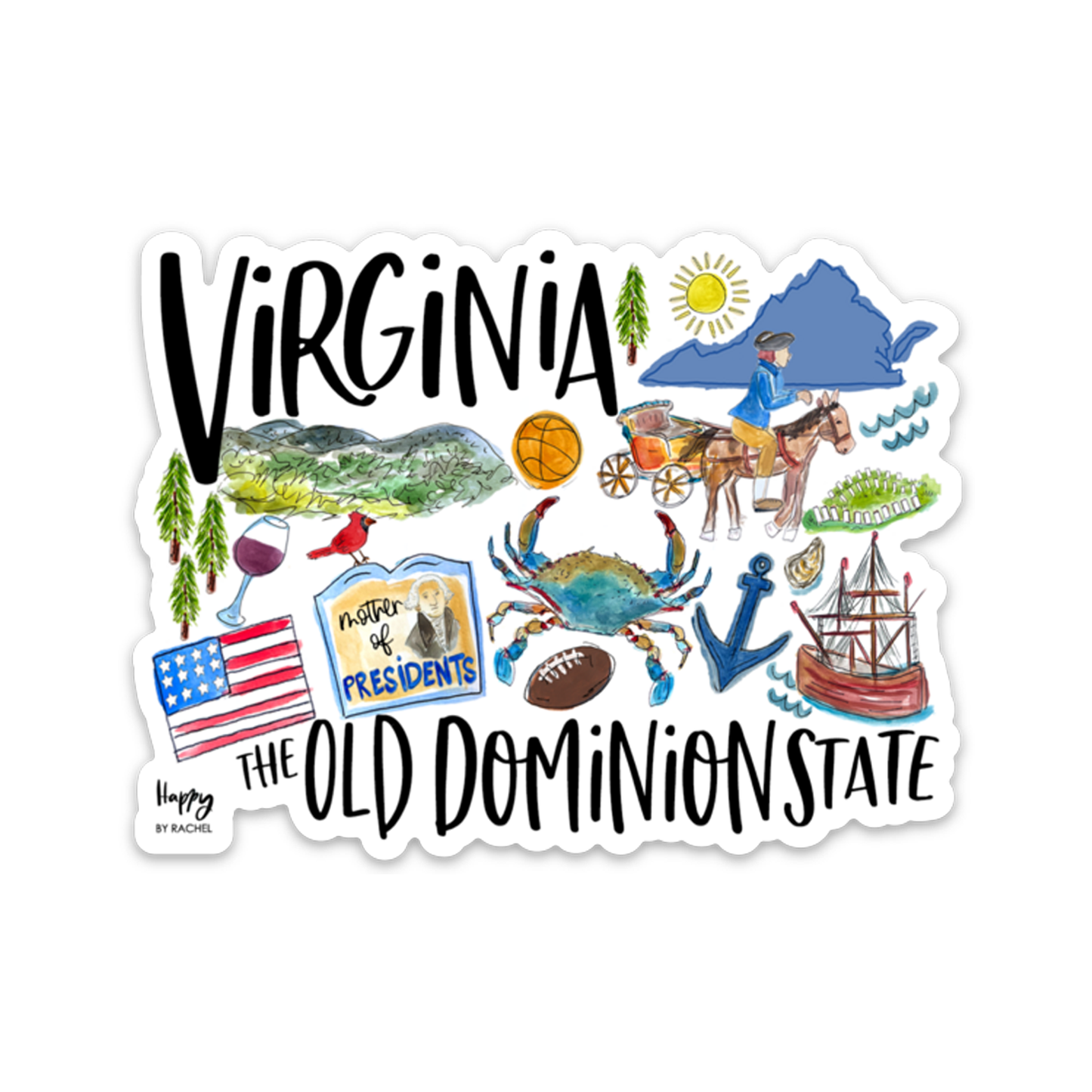 State of Virginia Sticker-GA State Pride