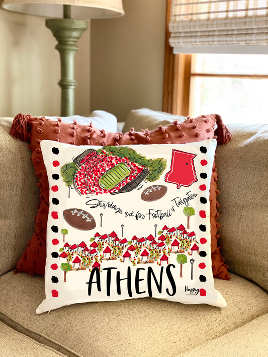 Athens, GA Double Sided Pillow