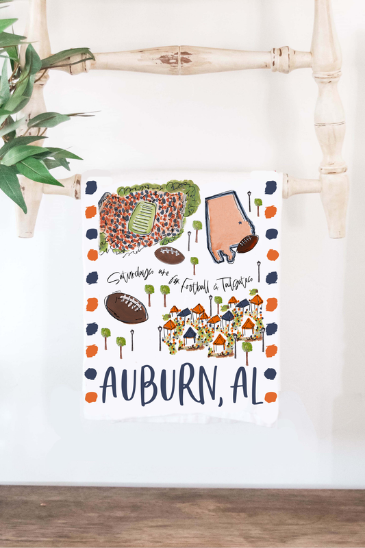 Auburn, AL Tea Towel