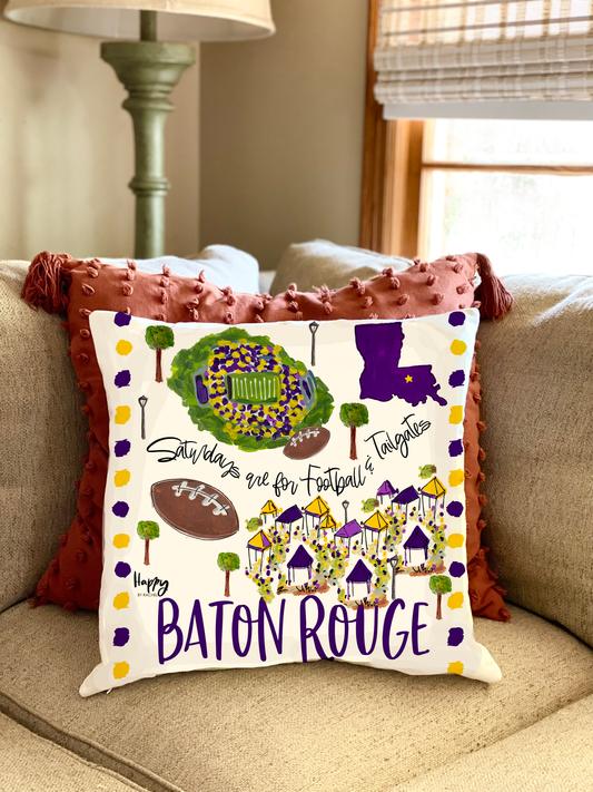 Baton Rouge, LA Double Sided Pillow