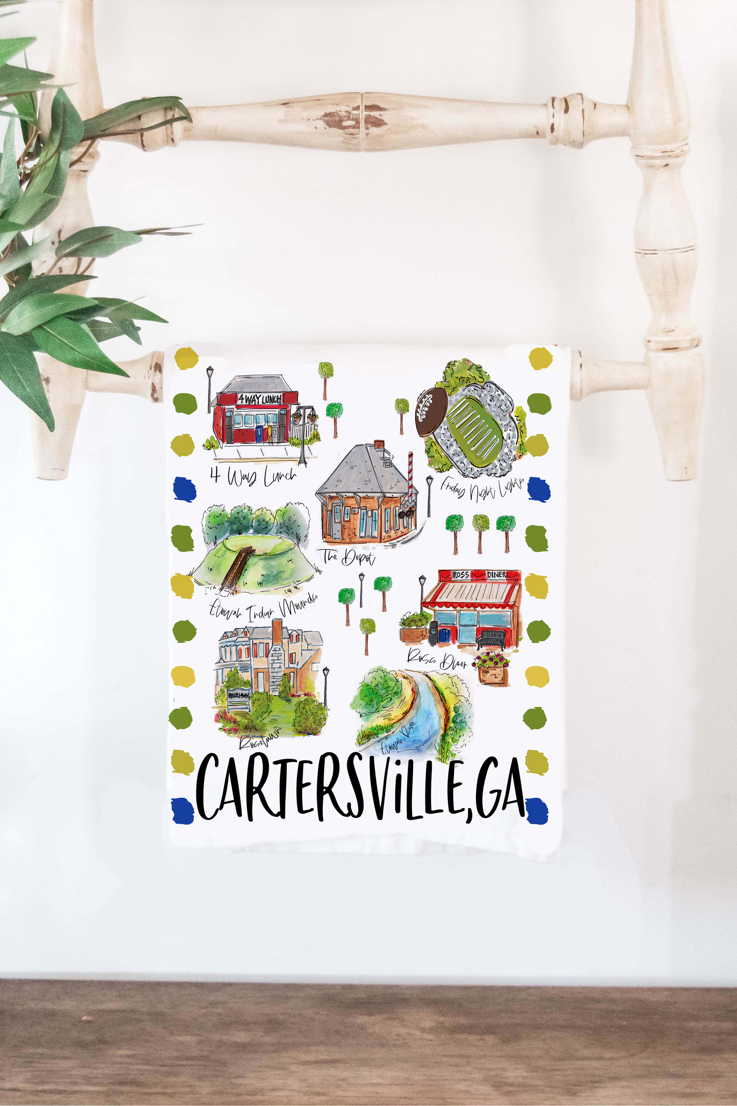 Cartersville, Ga Tea Towel