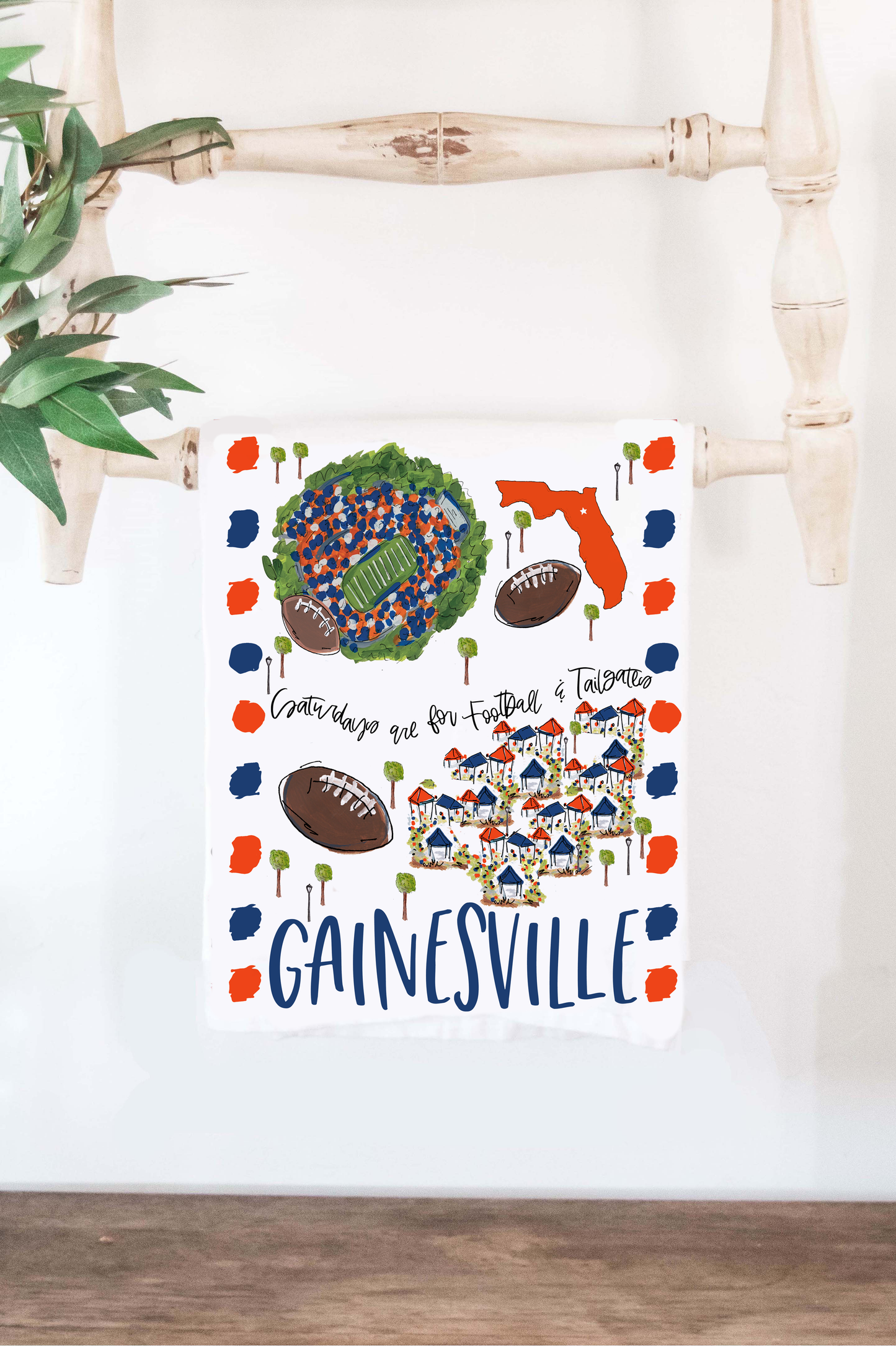 The State of Gainesville, FL Tea Towel