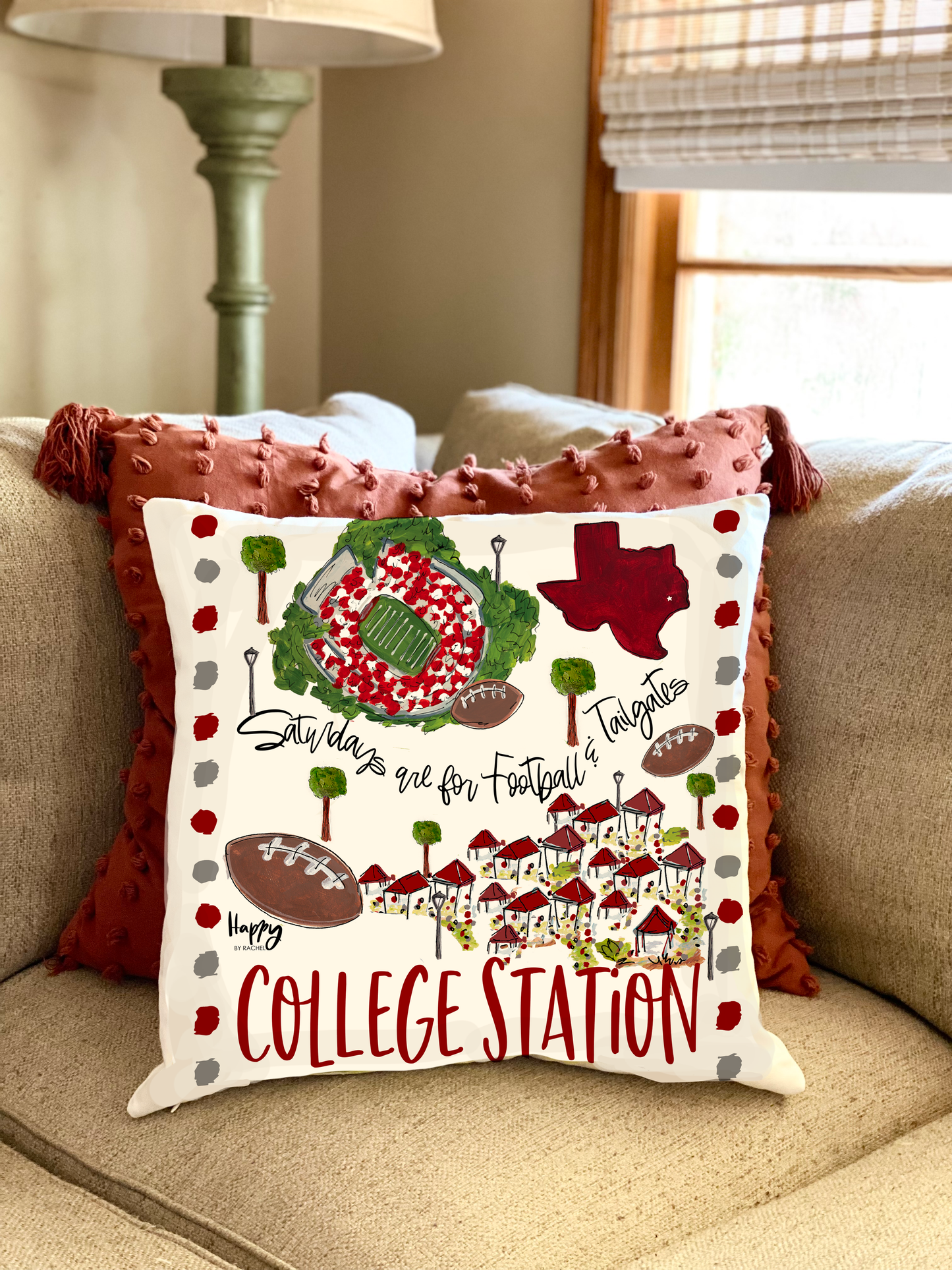 College Station Double Sided Pillow