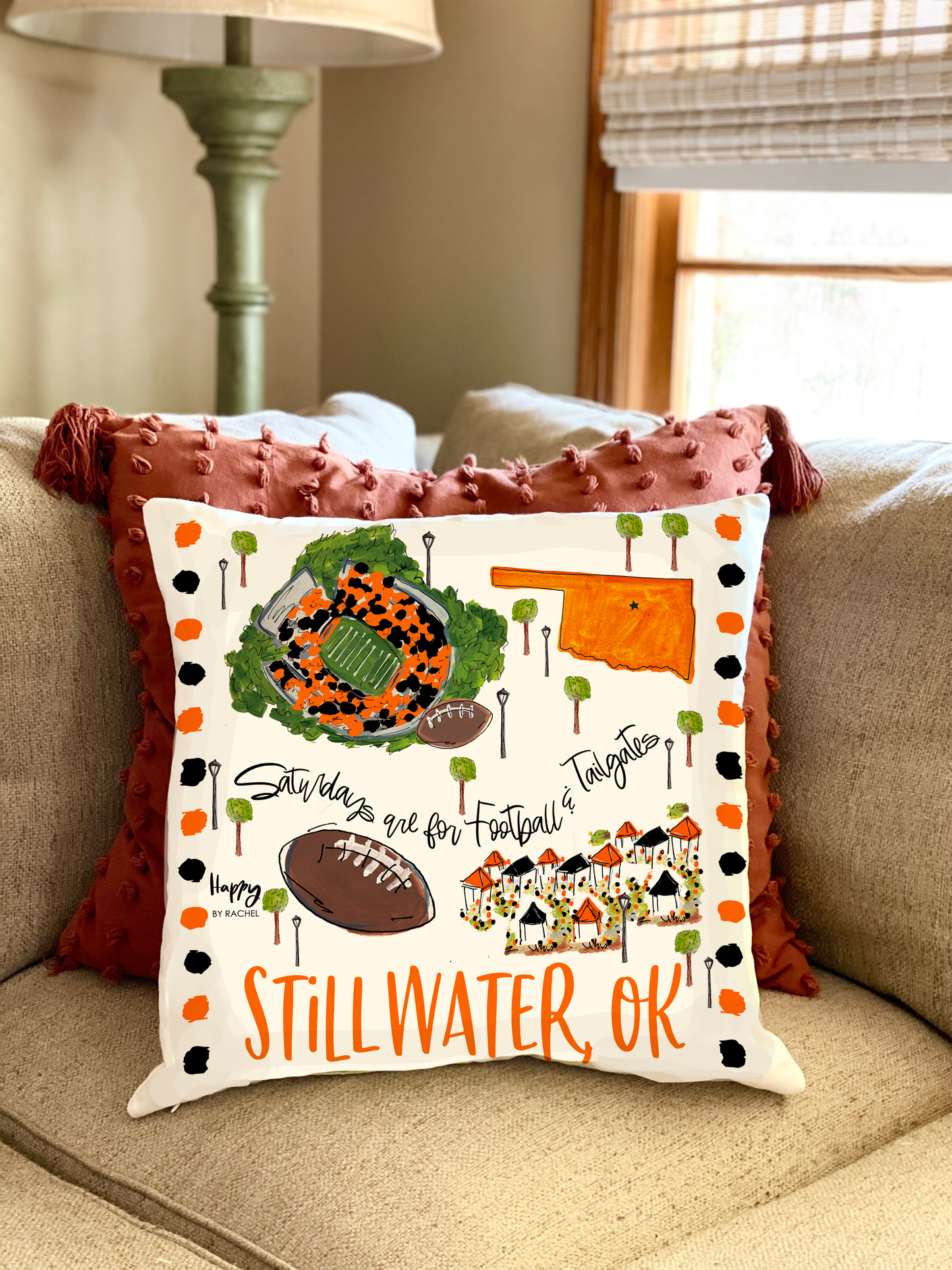 Stillwater, OK Double Sided Pillow